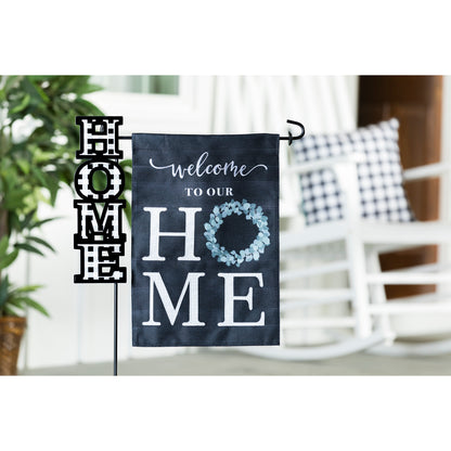 Eucalyptus Welcome Burlap Garden Flag; Polyester 12.5"x18"