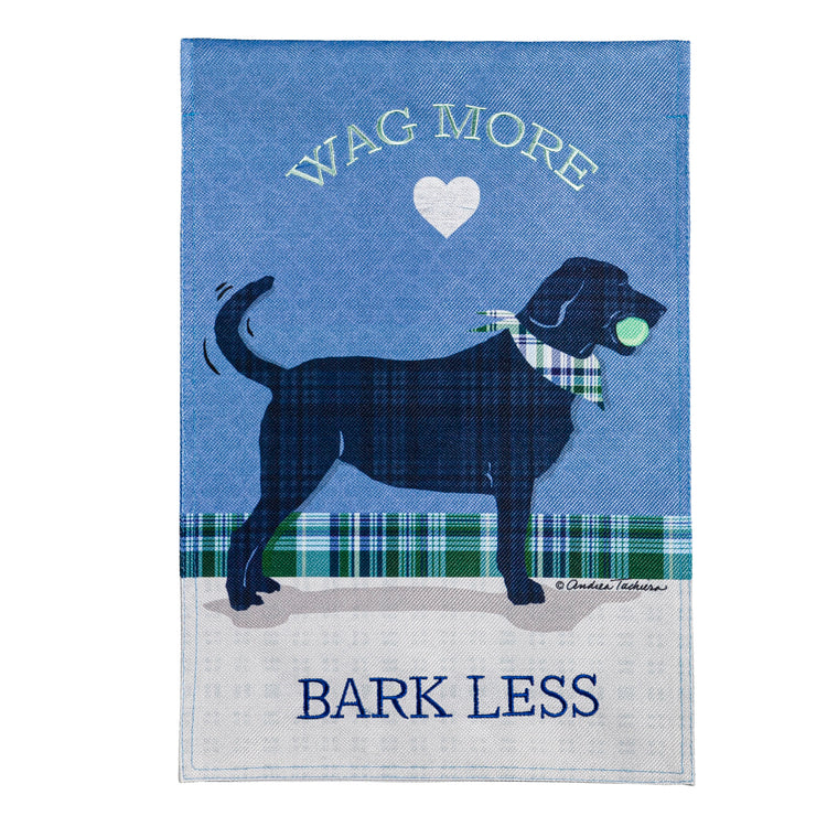 Wag More, Bark Less Printed Burlap Garden Flag; Polyester 12.5"x18"