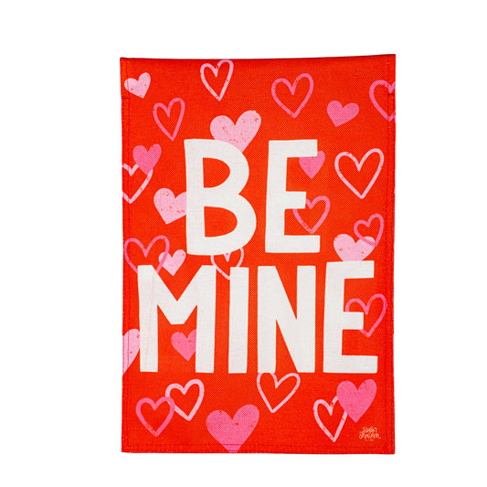 Be Mine Burlap Garden Flag; Polyester 12.5"x18"