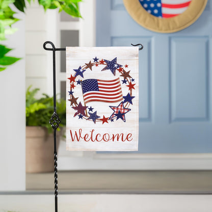 Americana Star Wreath Garden Flag