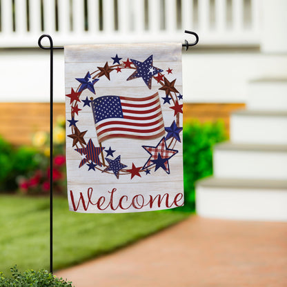 Americana Star Wreath Garden Flag