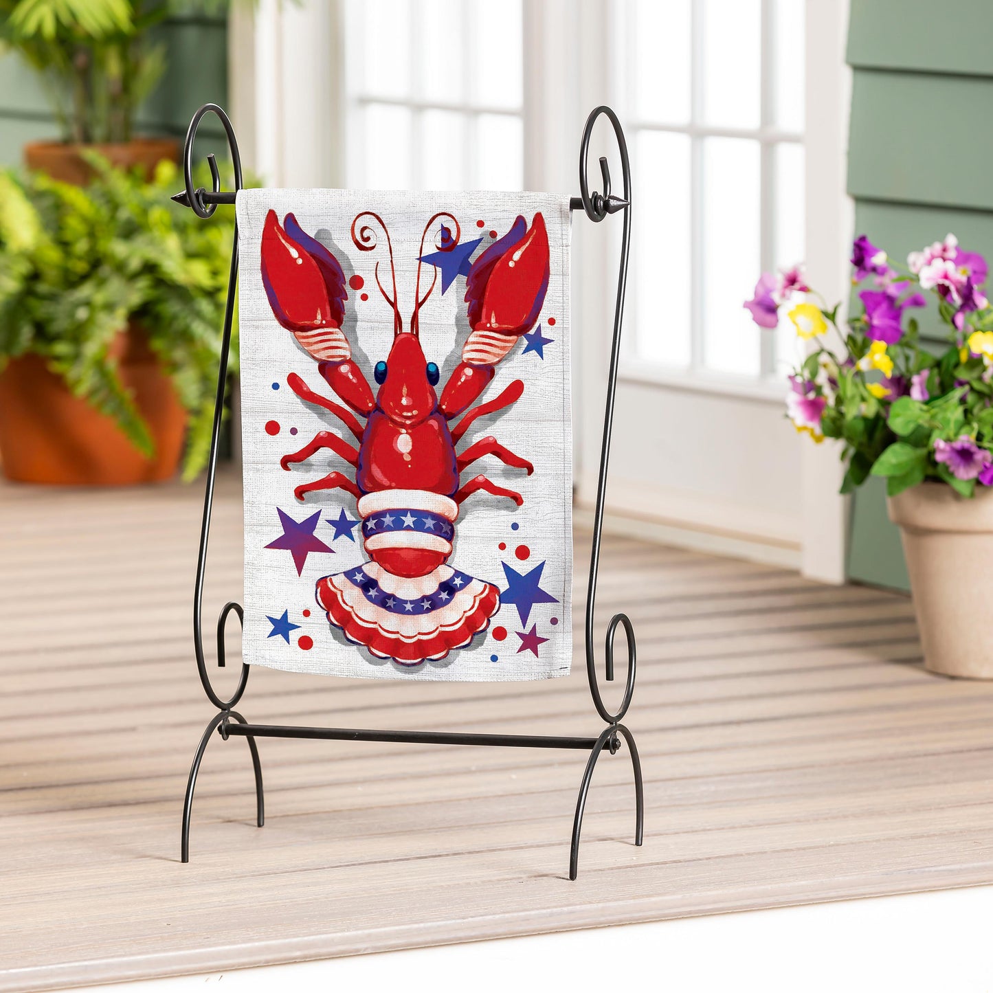 Patriotic Crawfish Garden Flag
