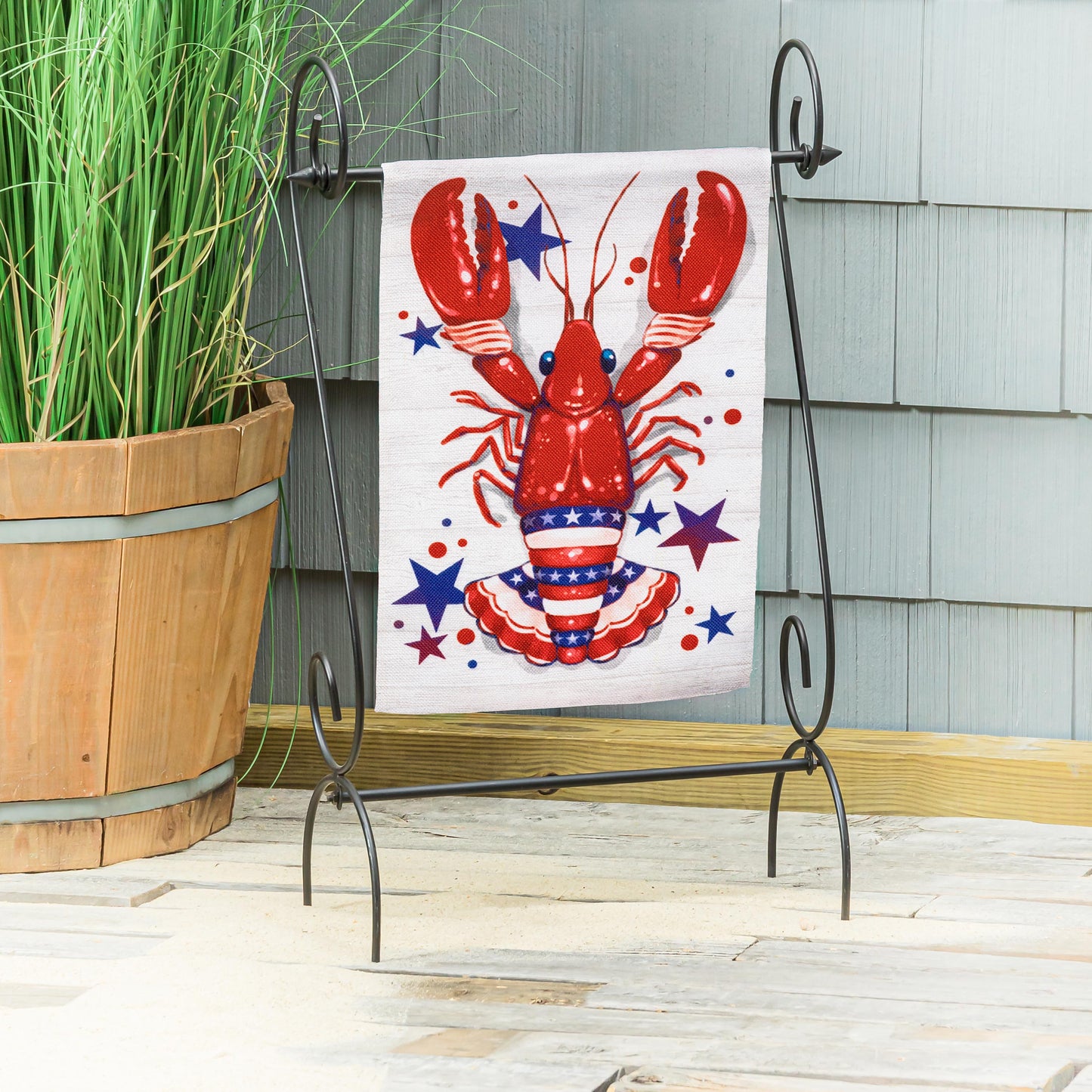 Patriotic Crawfish Garden Flag