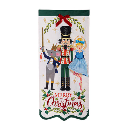 Nutcracker Christmas Everlasting Impressions Garden Flag; Polyester-Linen Blend 12.5"x28"