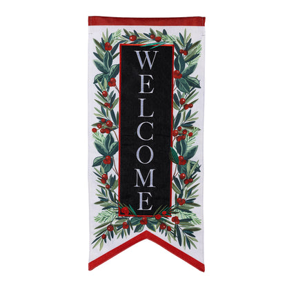 Welcome Foliage Everlasting Impressions Garden Flag; Polyester-Linen Blend 12.5"x28"