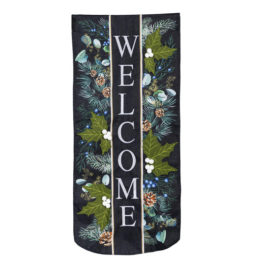 Winter Foliage Everlasting Impressions Garden Flag; Polyester-Linen Blend 12.5"x28"