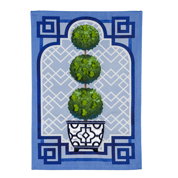 Garden Topiary Garden Flag; Linen Textured Polyester 12.5"x18"