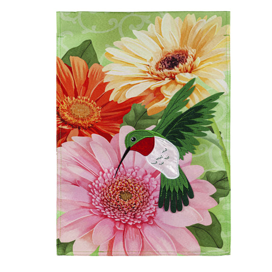 Hummingbird and Daisy Trio Garden Flag