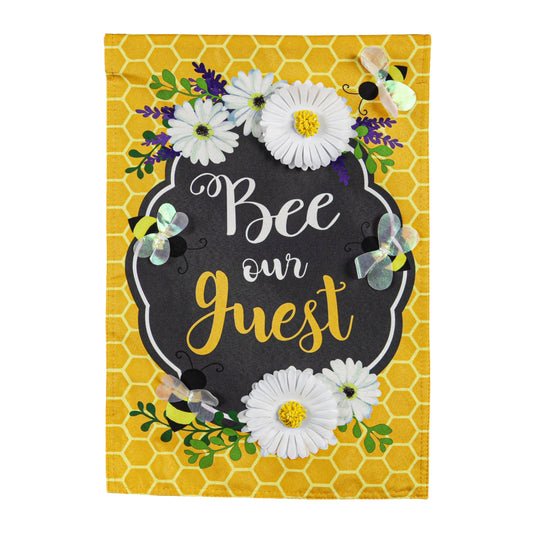 Bee Our Guest Frame Garden Flag