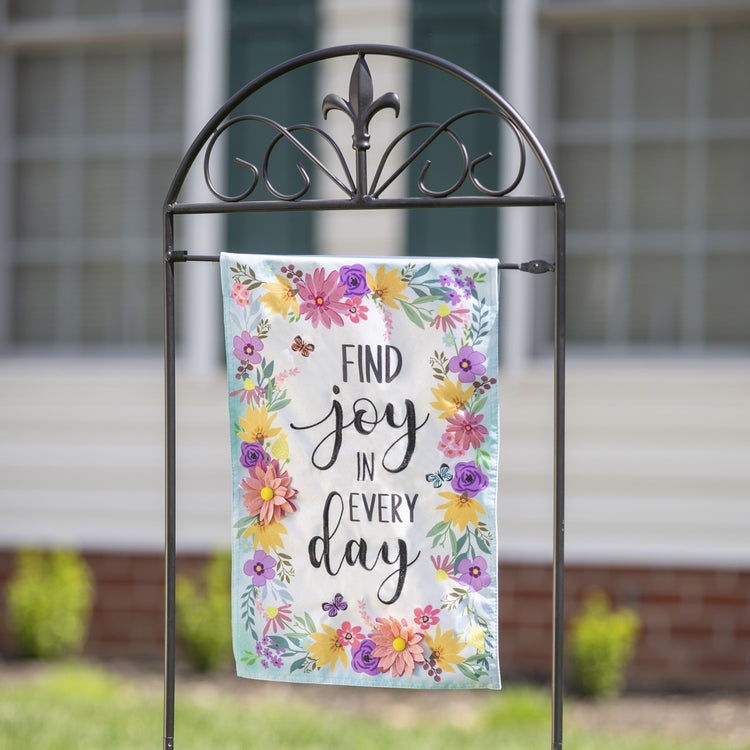 Joy in Everyday Garden Flag; Linen Textured Polyester 12.5"x18"