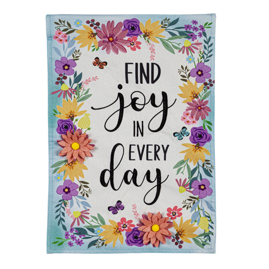 Joy in Everyday Garden Flag; Linen Textured Polyester 12.5"x18"