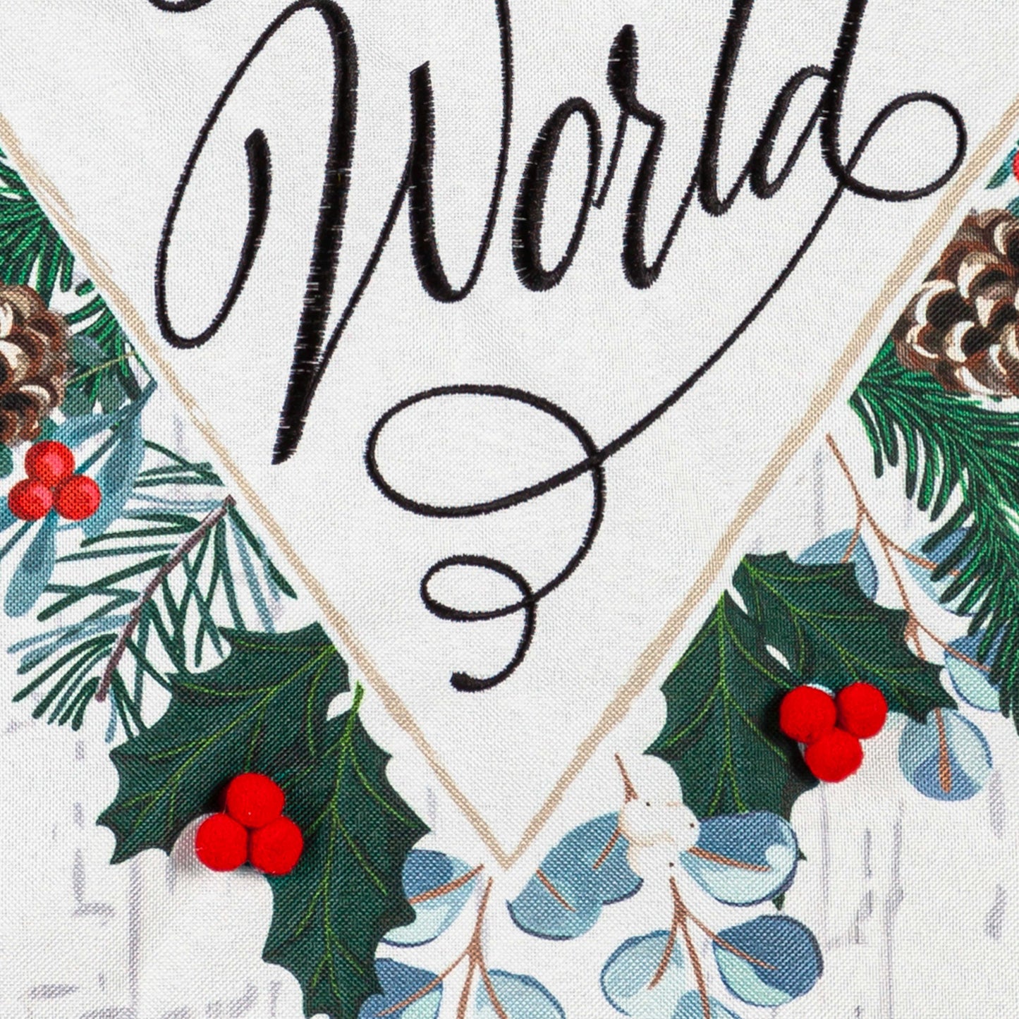 Joy to the World Garden Flag; Linen Textured Polyester 12.5"x18"