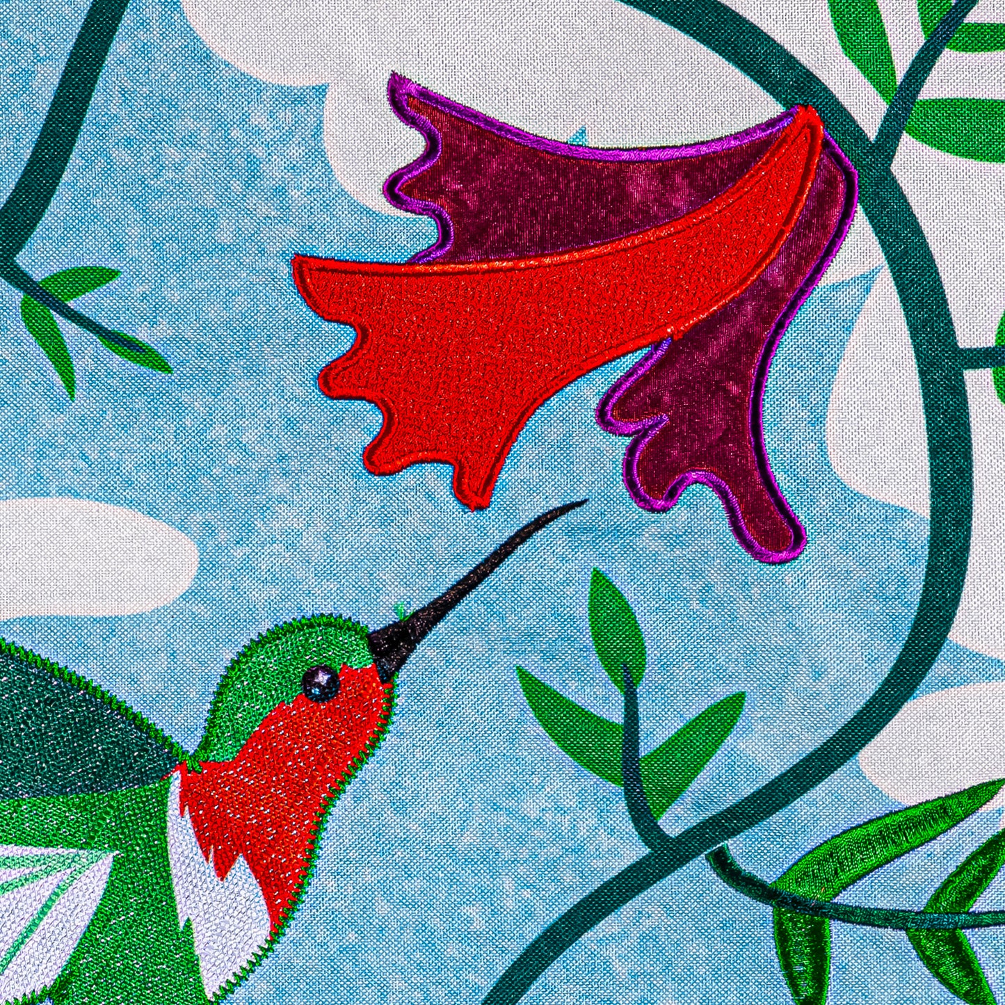 Hummingbird Garden Flag; Textured Linen-Polyester 12.5"x18"