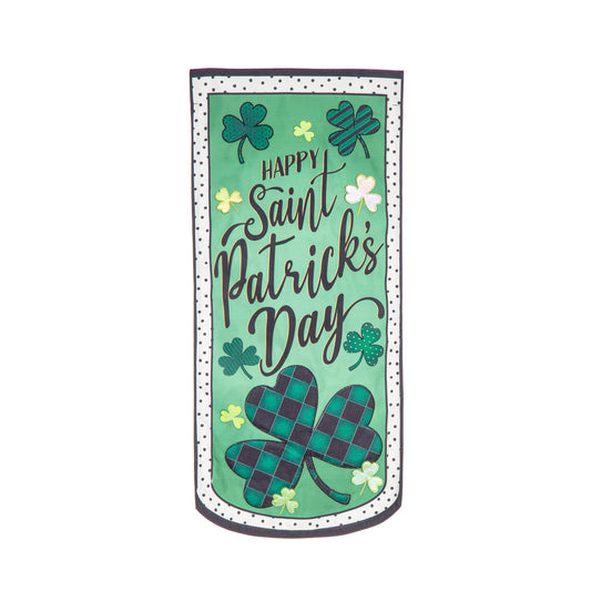 Happy St Patrick's Day Everlasting Impressions Garden Flag; Polyester-Linen Blend 12.5"x28"
