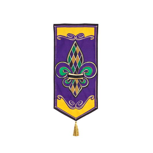 Fleur de Lis Everlasting Impressions Garden Flag; Polyester-Linen Blend 12.5"x28"