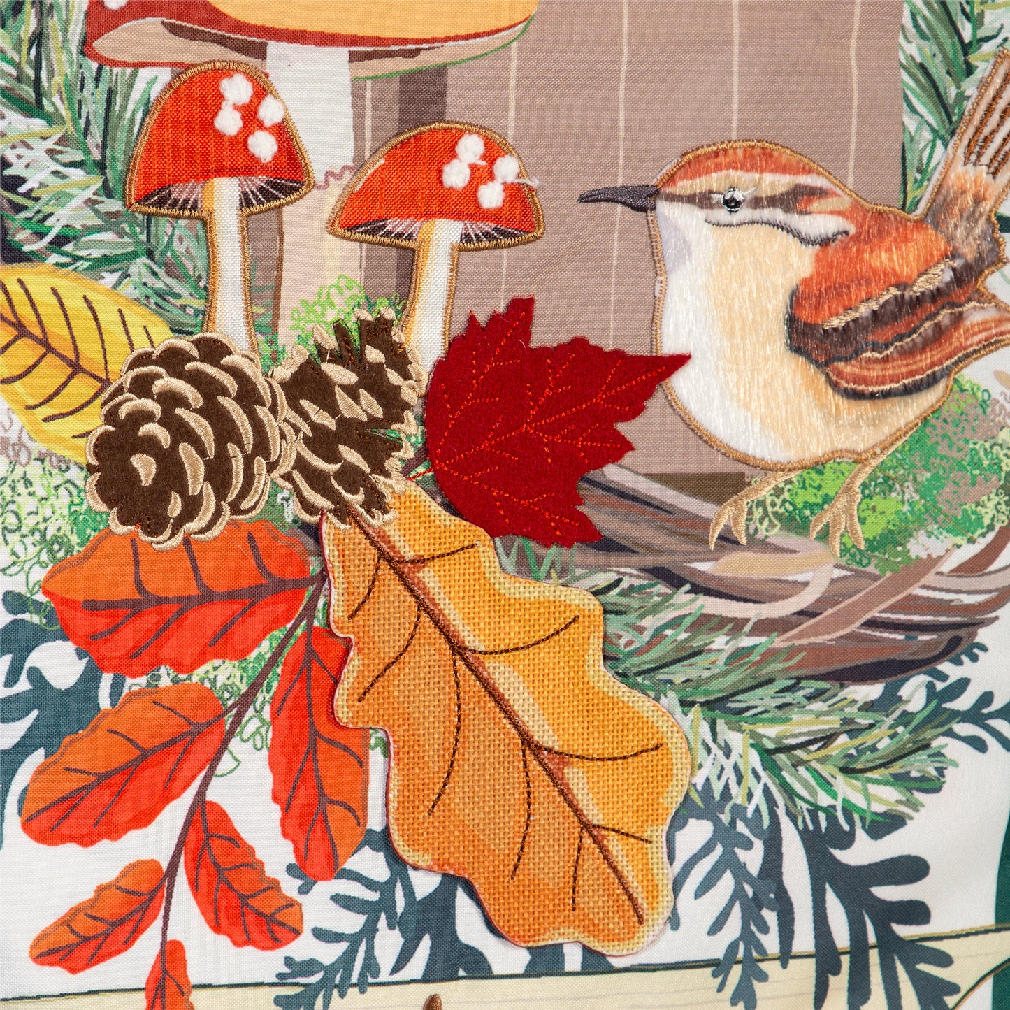 Fall Woodland Birdhouse Everlasting Impressions Garden Flag; Polyester-Linen Blend 12.5"x28"