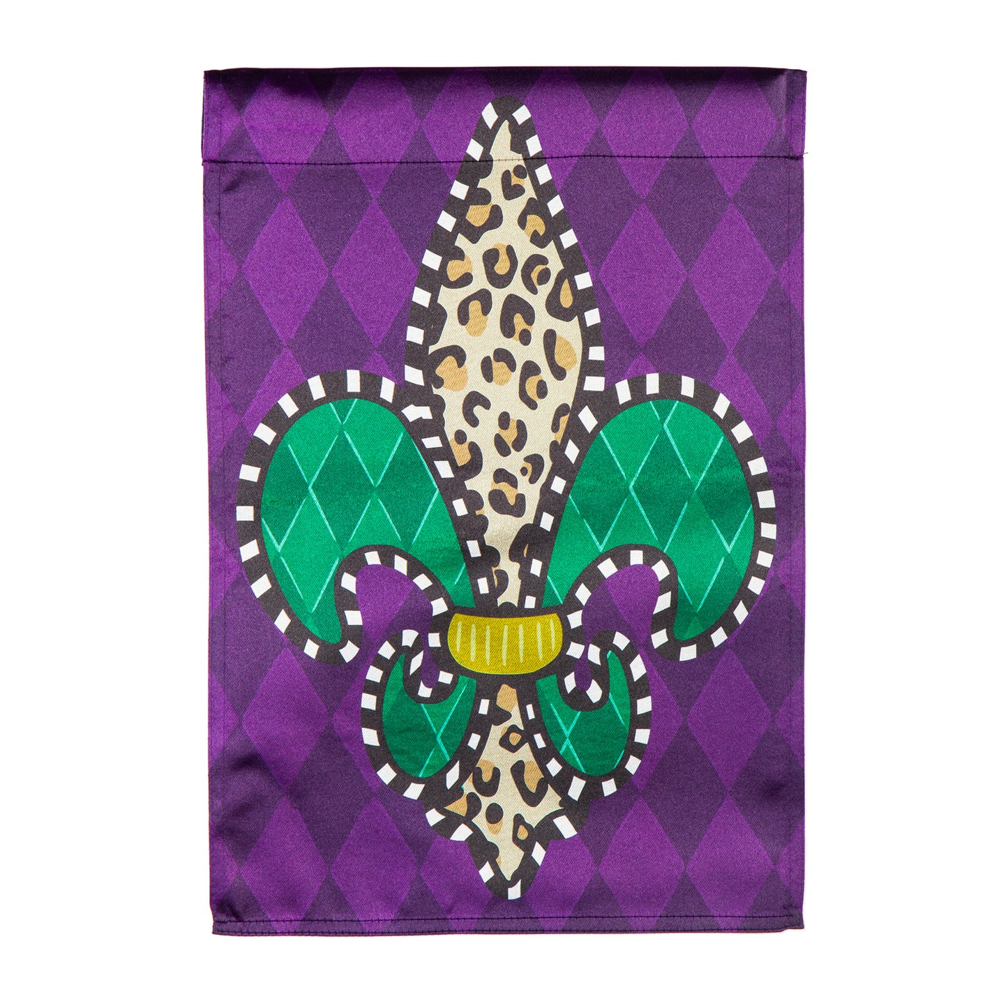 Animal Print Fleur de Lis Lustre Garden Flag