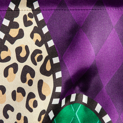 Animal Print Fleur de Lis Lustre Garden Flag