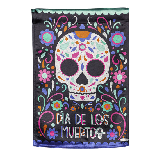 Day of the Dead Lustre Garden Flag; Linen Polyester 12.5"x18"