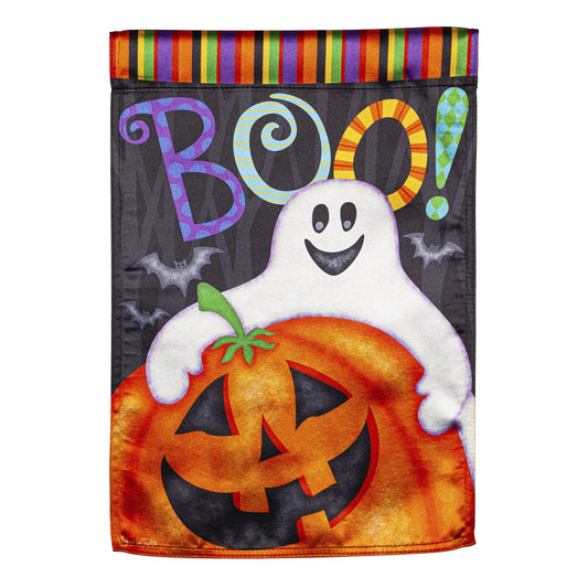 Halloween Friends Printed Lustre Garden Flag; Linen Polyester 12.5"x18"