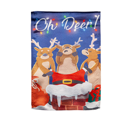 Oh Deer Lustre Garden Flag; Linen Polyester 12.5"x18"