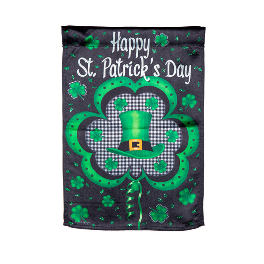 Welcome St Pats Lustre Garden Flag; Polyester 12.5"x18"