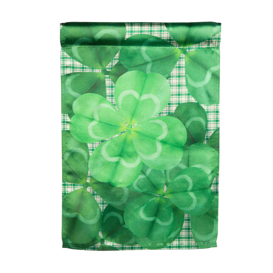 Lucky Clover Garden Flag; Polyester 12.5"x18"