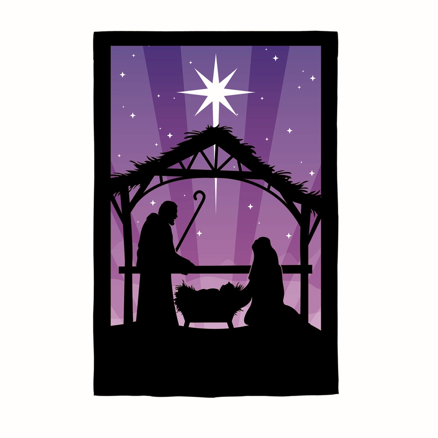 Nativity Lustre Garden Flag; Linen Polyester 12.5"x18"