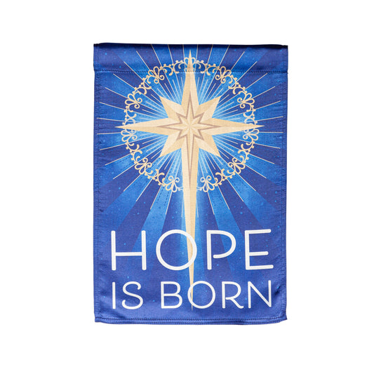 Hope is Born Lustre Garden Flag; Linen Polyester 12.5"x18"
