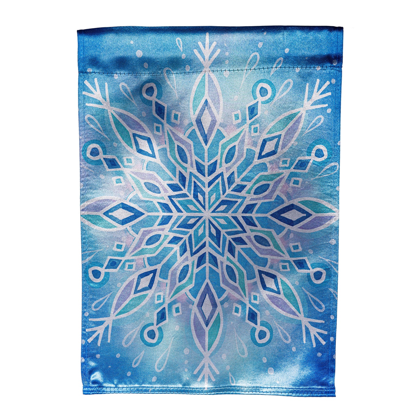 Vibrant Snowflake Lustre Garden Flag; Polyester 12.5"x18"