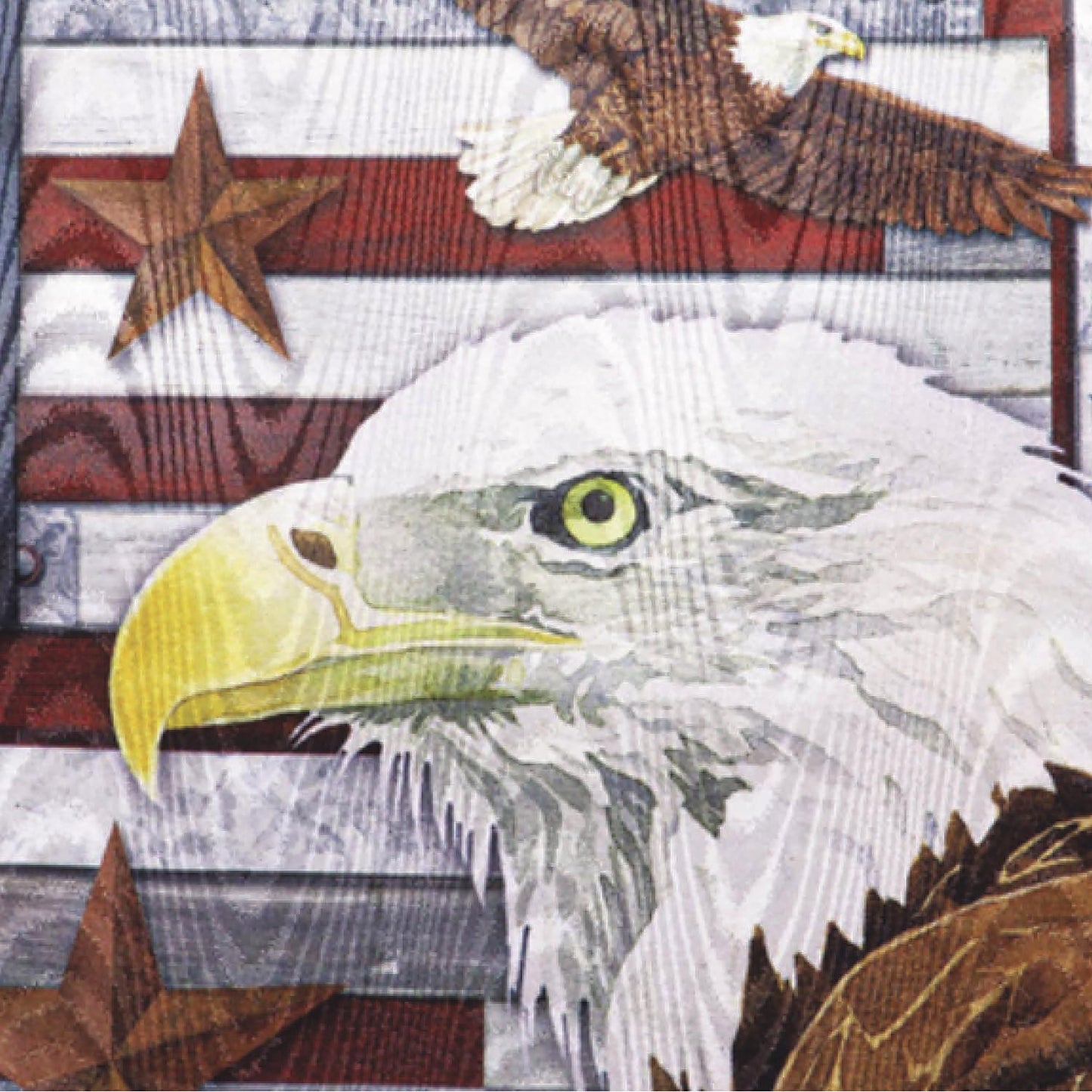 Patriotic Eagle Moire Garden Flag; Polyester 12.5"x18"
