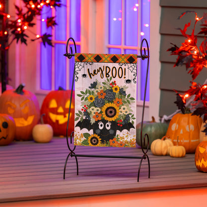 Hey Boo Moire Garden Flag; Polyester 12.5"x18"