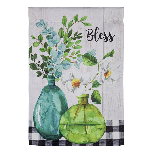 Eucalyptus Bouquet Printed Suede Garden Flag; Polyester 12.5"x18"