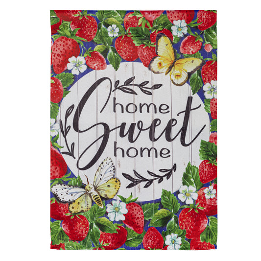 Home Sweet Home Strawberries Garden Flag