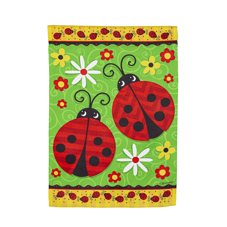 Ladybug Pair Garden Flag