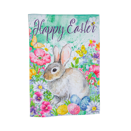 Bunny in the Garden Garden Flag; Polyester 12.5"x18"