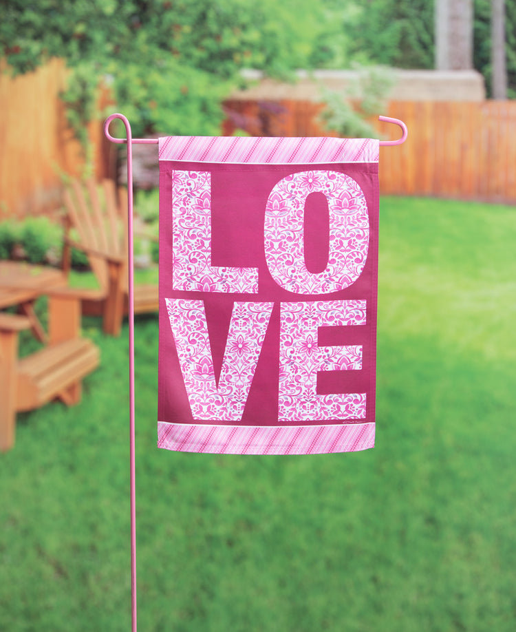 Love Garden Flag; Polyester 12.5"x18"