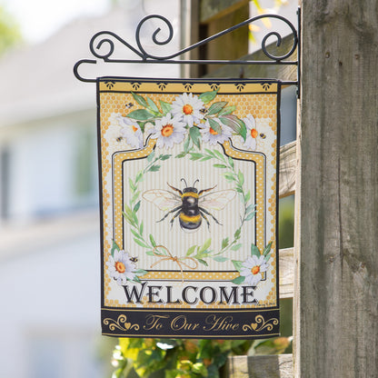Humble Bee Suede Garden Flag; Polyester 12.5"x18"