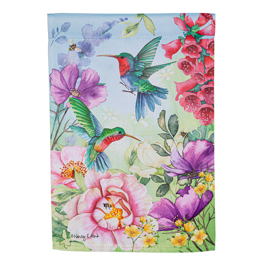 Humming Along Suede Garden Flag; Polyester 12.5"x18"