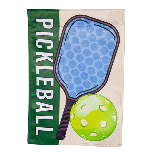 Pickleball Suede Garden Flag; Polyester 12.5"x18"