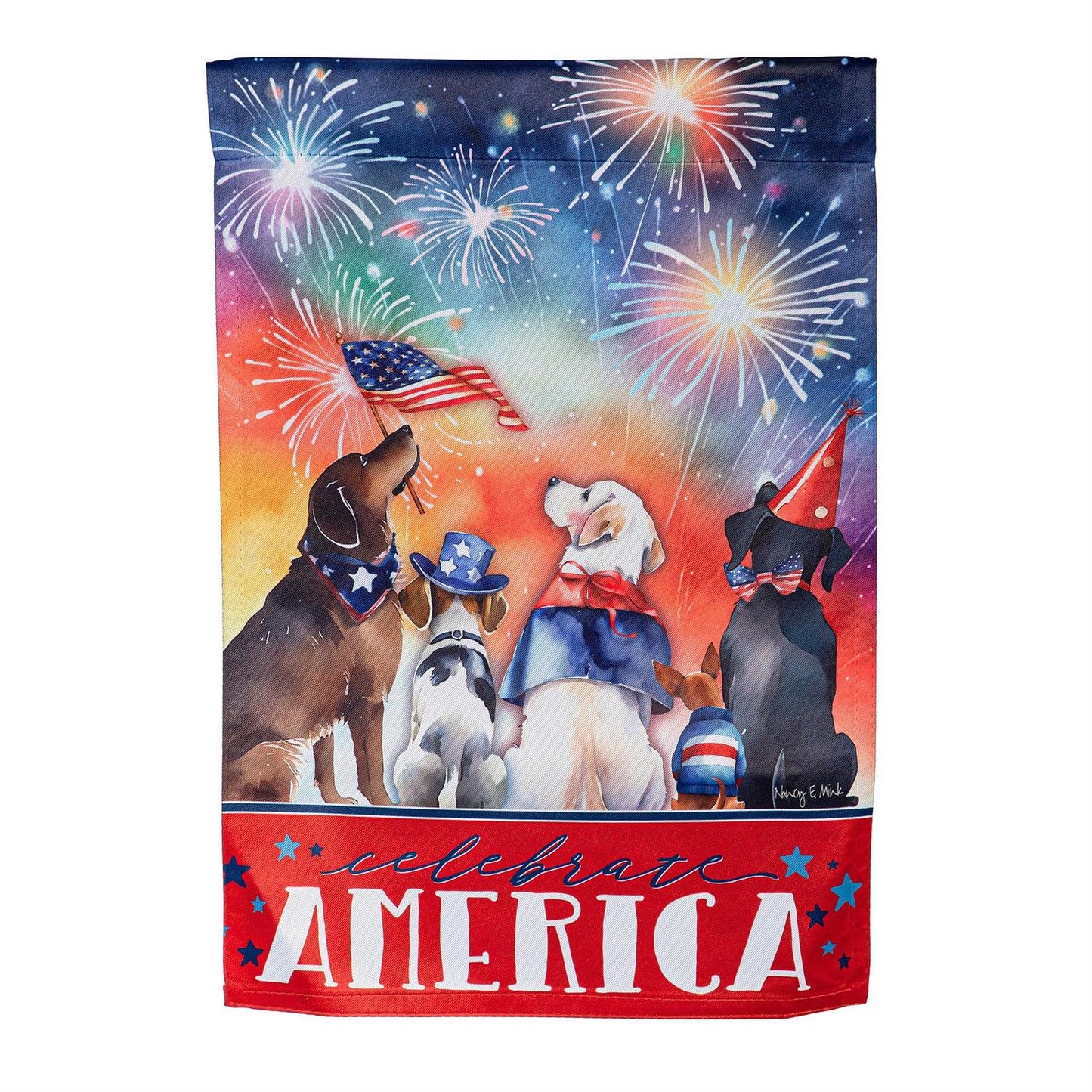 Patriotic Pups Garden Flag