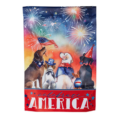Patriotic Pups Garden Flag
