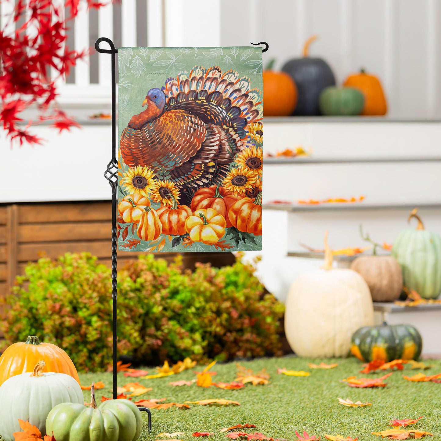 Grateful Gatherings Printed Suede Garden Flag; Polyester 12.5"x18"