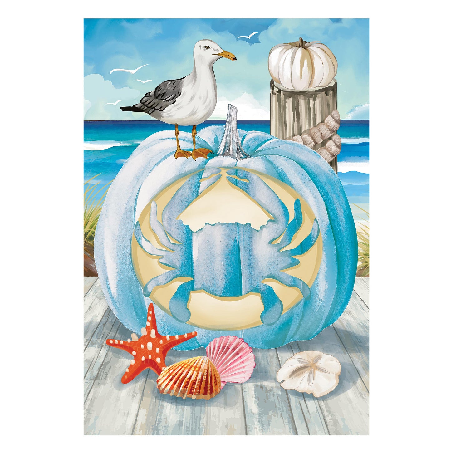 Crab O'Lantern Printed Suede Garden Flag; Polyester 12.5"x18"