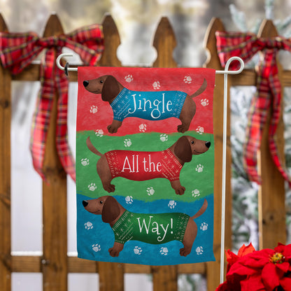 Jingle All the Way Printed Suede Garden Flag; Polyester 12.5"x18"