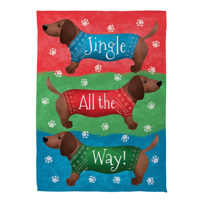 Jingle All the Way Printed Suede Garden Flag; Polyester 12.5"x18"