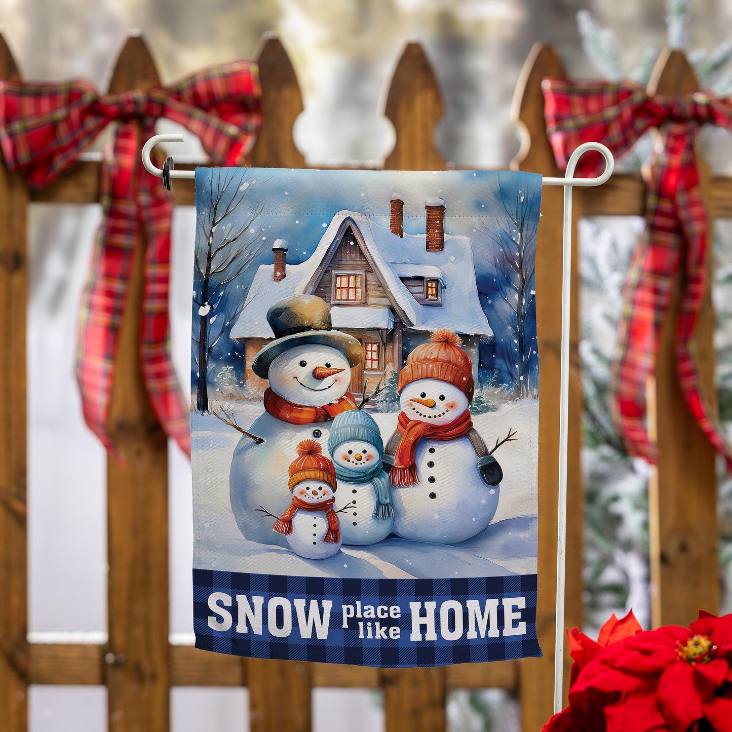 Snow Place Like Home Printed Suede Garden Flag; Polyester 12.5"x18"