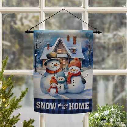 Snow Place Like Home Printed Suede Garden Flag; Polyester 12.5"x18"