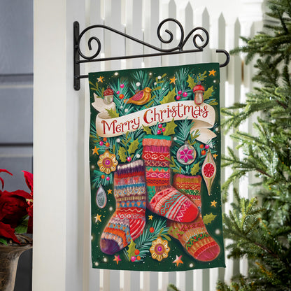 Sock Ornaments Printed Suede Garden Flag; Polyester