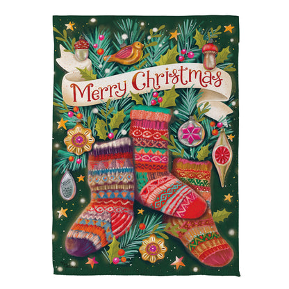Sock Ornaments Printed Suede Garden Flag; Polyester